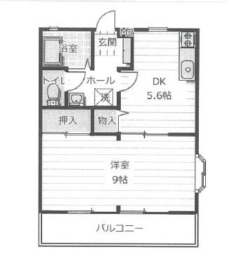 サンライフ広峰(1DK/2階)の間取り写真