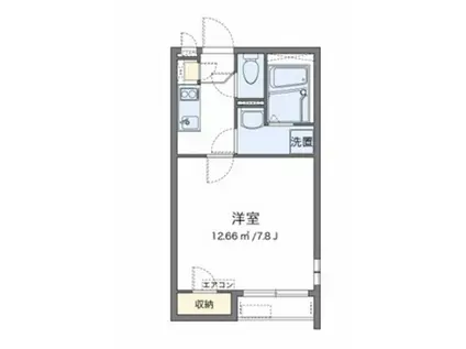 クレイノメイプル西大寺(1K/2階)の間取り写真