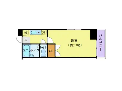 サンビューティ春日町(1K/4階)の間取り写真