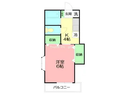 マニクール(1K/2階)の間取り写真