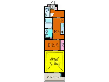 ルナコート千里丘の街(1DK/7階)の間取り写真