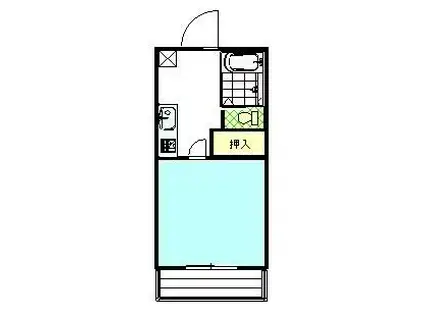 プラ・リジュール(1DK/3階)の間取り写真
