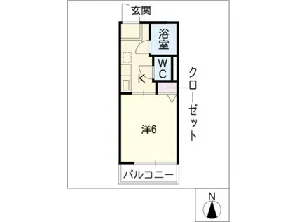 アトラス(1K/2階)の間取り写真