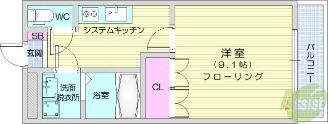 ルミナスハイム壱番館(1K/1階)の間取り写真