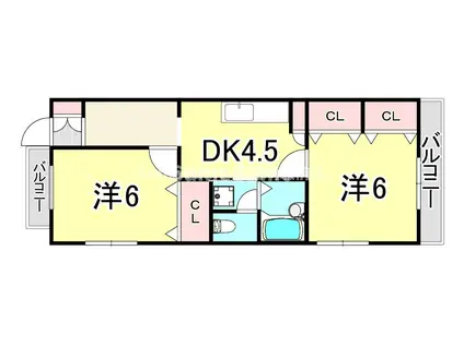 デイグラン モンテヴィラ(2K/4階)の間取り写真