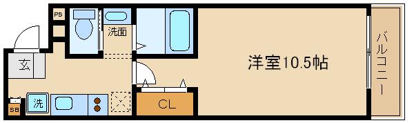 コルテ鴨川五条(1K/4階)の間取り写真