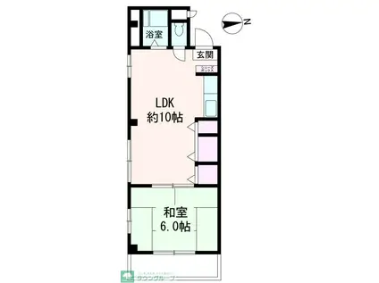 中島ビル(1LDK/2階)の間取り写真