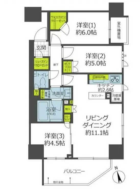 プレミスト調布駅前ブリリアントプレイス 4階階 間取り