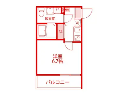 ハイム川崎新町(1K/2階)の間取り写真