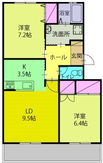 セイスイヒルズ(2LDK/2階)の間取り写真