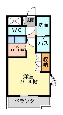 グレイス・ONE(1K/1階)の間取り写真