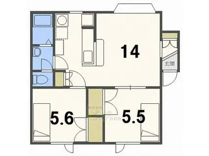 ユートピア菊水壱番街 C棟(2LDK/2階)の間取り写真