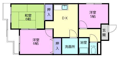 メゾンKITSUNEJIMA(3DK/2階)の間取り写真