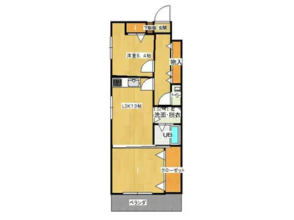 メゾンド・タメキ(1LDK/5階)の間取り写真