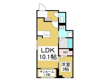 セレーノ岡谷(1LDK/1階)の間取り写真