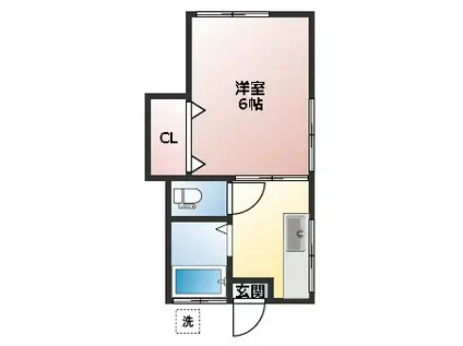 中野コーポ(1K/1階)の間取り写真