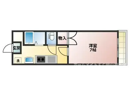 ツインズ土田A(1K/2階)の間取り写真