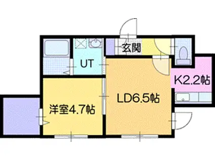 AIDA IZARI (1LDK/1階)の間取り写真
