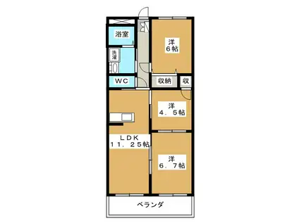 グランドゥール稲川(3LDK/1階)の間取り写真