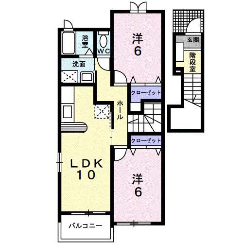 ヴィータ・リベラ国分寺B(2LDK/2階)の間取り写真