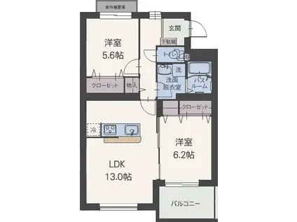 ルミナスコート(2LDK/1階)の間取り写真