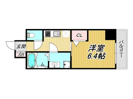 アリビオ立花III(1K/2階)の間取り写真