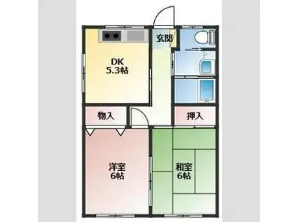 スマイルコーポQ(2DK/3階)の間取り写真