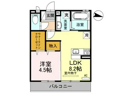シャルマンSMT(1LDK/1階)の間取り写真