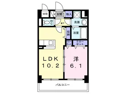 スリールステラ(1LDK/2階)の間取り写真