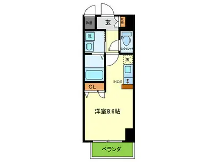 オンリーワン灘南通(ワンルーム/2階)の間取り写真