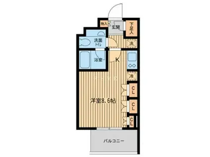 ファインアドレス新御徒町(ワンルーム/10階)の間取り写真