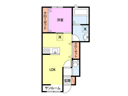 B-MAISON(1LDK/1階)の間取り写真