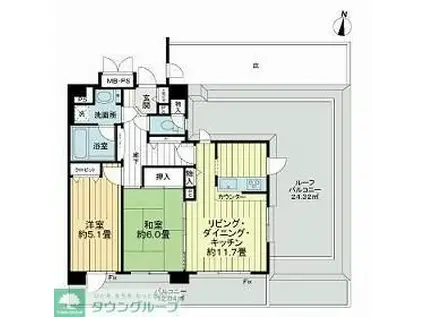 ライオンズシティ中野(2LDK/6階)の間取り写真