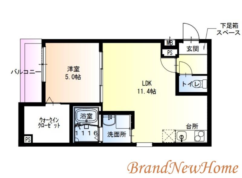フジパレス百舌鳥駅南V番館(1LDK/1階)の間取り写真