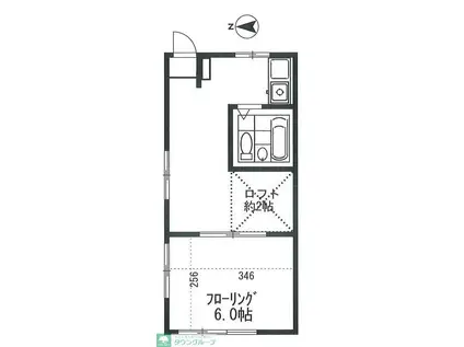 加藤荘(1K/2階)の間取り写真