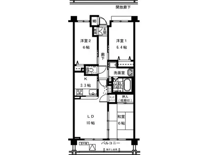 マニフィーク上高田(3LDK/1階)の間取り写真