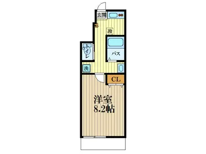 ローゼル東小金井(1K/1階)の間取り写真