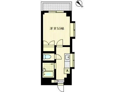 ディアコート青木(1K/2階)の間取り写真