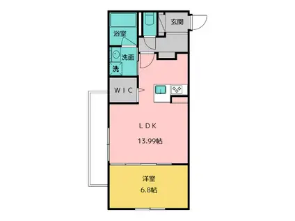 THE 1(1LDK/4階)の間取り写真