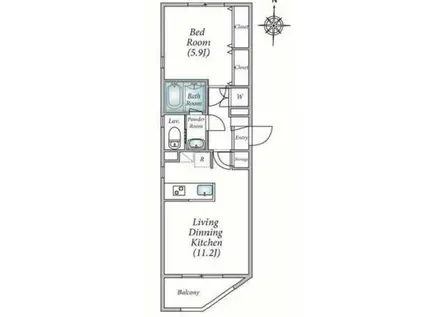 ポルトーネ(1LDK/4階)の間取り写真