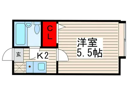 フラワーハイツ葛西A(1K/2階)の間取り写真
