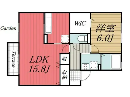 バニュルスI(1LDK/1階)の間取り写真