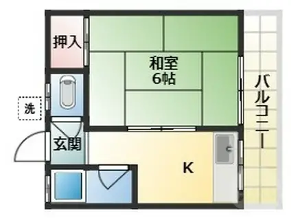 中善マンション(1K/1階)の間取り写真