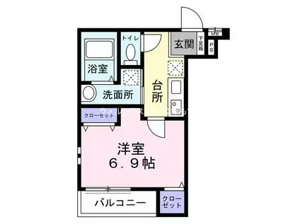 フジパレス諏訪ノ森駅東(1K/1階)の間取り写真