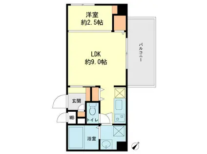 アルティザ春日原駅前クロス(1LDK/5階)の間取り写真