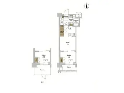 RJRプレシア蒲田(1LDK/3階)の間取り写真