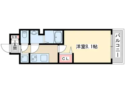 サムティ上新庄レジデンス(1K/6階)の間取り写真