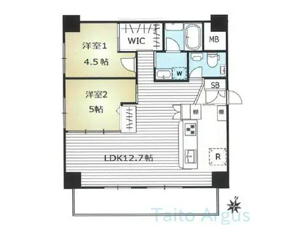 東建ニューハイツ西新宿(2LDK/7階)の間取り写真