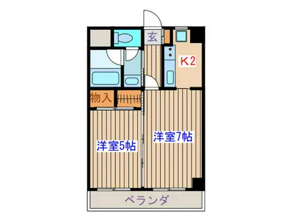 フォルス八幡(2K/2階)の間取り写真