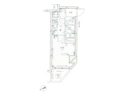 パークウェル千駄木駅前(1K/9階)の間取り写真